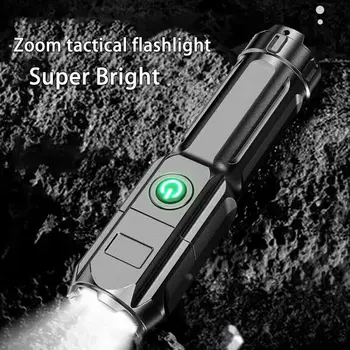 1200000LM светодиодный фонарик с высокой Яркостью, тактическая вспышка, USB перезаряжаемый фонарик