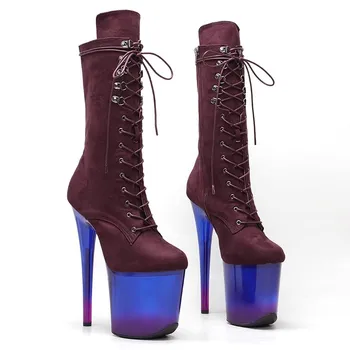 LAIJIANJINXIA/ Новинка; Модные женские туфли для танцев на шесте 20 см/8 дюймов; Современные ботинки на платформе с высоким каблуком
