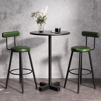 Металлические роскошные современные барные стулья из нержавеющей стали в скандинавском стиле, высококачественная кухонная мебель Taburete черного цвета