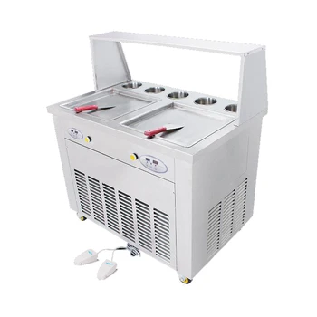 Самая популярная машина для жарки мороженого на двойной сковороде с машиной для жарки мороженого CE