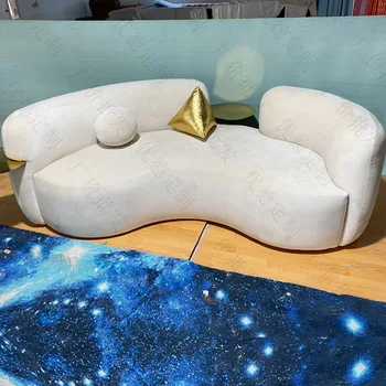 Современная минималистская вилла гостиная с боковым столиком тканевый диван для отдыха гостиничный номер ленивый диван