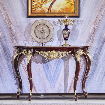 Стол для веранды из цельного дерева, стол для веранды в американском стиле, полукруглый коридор, проход, настенный стол, стол с видом в конец