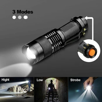 1 предмет, фонарик Q5 LED дальнего действия, сильный свет, портативный мини-карманный мощный светодиодный тактический карманный фонарик, яркий водонепроницаемый