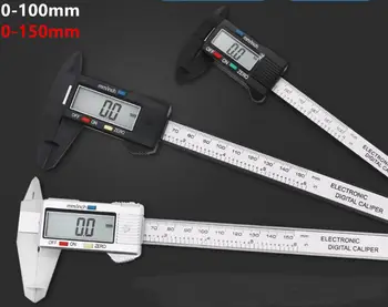 2 вида Черного 100 мм/150 мм ЖК-цифрового Электронного штангенциркуля из углеродного волокна, Микрометр, Измерительный инструмент