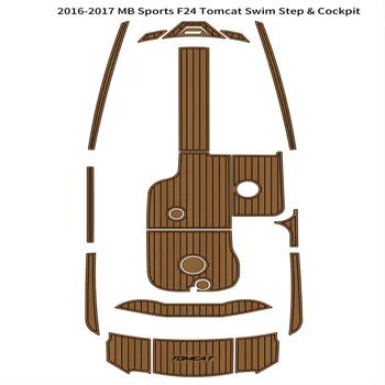 2016-2017 MB Sports F24 Tomcat Плавательная Платформа Кокпит Коврик Для Лодки EVA Из Тикового Дерева Коврик Для Пола