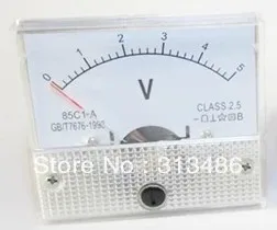 DC 5 В аналоговый измеритель напряжения Voltmete 65x56 мм, часто используемый для регуляторов напряжения...