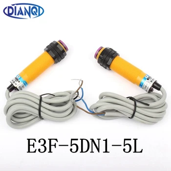DIANQI передатчик передачи приемник фотоэлектрический переключатель датчик E3F-5DN1-5L (один комплект) диаметр 18 мм расстояние 5 м Датчик
