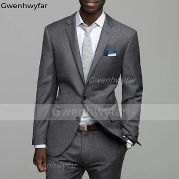 Gwenhwyfar Официальные Мужские Костюмы Slim Fit Африканский Модный Смокинг Жениха для Свадьбы, Комплект из 2 предметов, Куртка с Брюками, Праздничный Костюм 2023