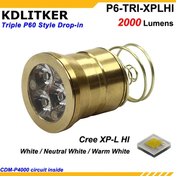 KDLITKER Triple Cree XP-L HI 2000 люмен, мощный светодиодный вставной модуль (диаметр 26,5 мм)