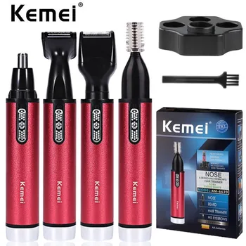 Kemei KM-6620 4 в 1 Аккумуляторный Триммер для ушей, Волос и носа, Мужской Тример Для Бакенбард, Триммер Для Стрижки Бровей Для женщин И Мужчин