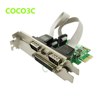 PCI-e Combo, 2 последовательных + 1 Параллельная карта контроллера IEEE 1284, COM-порт PCI express к RS232 + адаптер для принтера LPT-порта