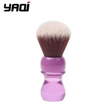 YAQI 24 мм Фиолетовая ручка, Норковый Синтетический Волосяной узел, Мужская влажная Кисточка Для бритья