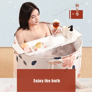 Ванна для взрослых, Бытовая Складная ванна для детей, сумка для хранения пота, отпаривания, Портативная Вишневая Расцветка
