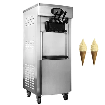 Вертикальная машина для мягкой подачи мороженого, Производители мороженого из нержавеющей стали, Коммерческое оборудование для замораживания сладких рожков 2200 Вт