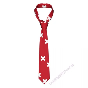 Галстуки с флагом Швейцарии для мужчин и женщин, повседневные костюмы с галстуками в клетку, тонкий галстук для свадебной вечеринки Gravatas Для подарка Proud