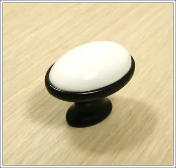 Декоративный дизайн, черный керамический цинковый сплав, ручки для кухонной мебели  (L: 40 мм, W: 30 мм)