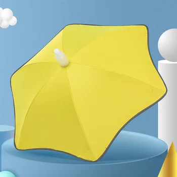 Детский однотонный солнцезащитный крем, светоотражающая полоска с закругленными углами, защитный зонт, черный клей с 6 косточками, двойной uo от дождя и блеска.