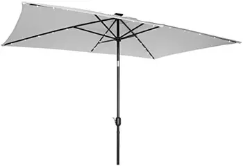 Зонт со светодиодной подсветкой на солнечных батареях, 10 x 6,5 дюймов, коричневый
