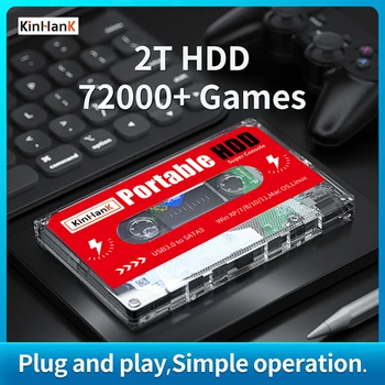 Игровой жесткий диск 2T HDD для Super Console X PC Mini/Эмуляторы игровых консолей X86 Для PS3/PS2/WII/Sega Saturn, встроенные в 72000 + игр