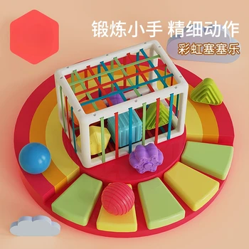Игрушка-головоломка Rainbow Selle 0-1 для годовалых детей и раннего обучения младенцев 6 6 7 7 7 8 8 9 90 Месяцев 3