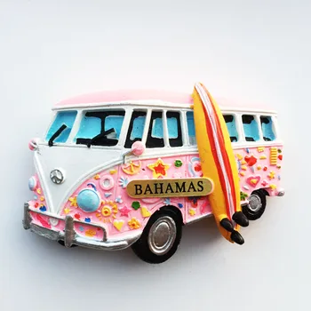Креативный туристический подарок QIQIPP Багамские острова, трехмерная ручная роспись, магнитная наклейка на холодильник для экскурсионного автобуса
