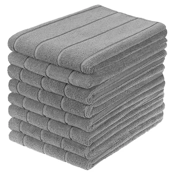Кухонные полотенца из микрофибры - мягкие, супер впитывающие и безворсовые кухонные полотенца - 8 упаковок, которые можно стирать
