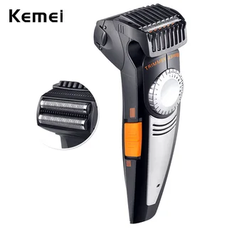 Многофункциональная электробритва и триммер для волос Kemei 2 в 1, 19 настроек, Регулируемая длина стрижки, Мощная бритва с возвратно-поступательным движением
