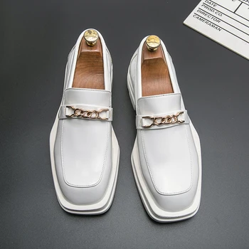 Модная мужская кожаная обувь в стиле ретро, корейская версия The tide of cool, обувь British wind, мужская кожаная обувь, повседневная кожаная обувь