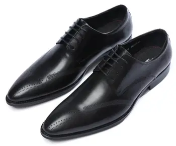 Новая летняя мужская деловая обувь ручной работы из натуральной кожи, мужская обувь на шнуровке с острым носком, вечерние однотонные свадебные туфли с перфорацией типа 