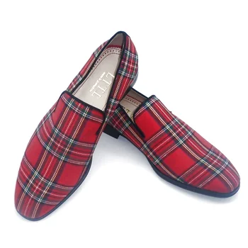 Новые Модные лоферы в клетку из шотландской ткани, мужская повседневная обувь, высококачественная летняя обувь, мужские туфли на плоской подошве для вечеринок и банкетов