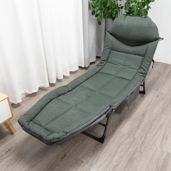 Односпальная кровать Простое складное кресло с откидной спинкой, регулируемый на пять передач офисный шезлонг для сна, Простой больничный эскорт