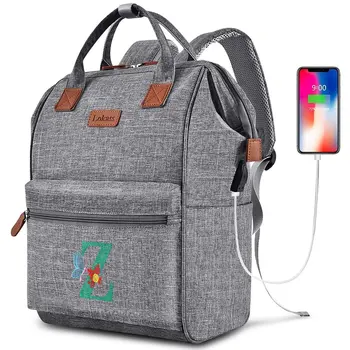 Однотонный Простой рюкзак с пользовательской вышивкой, сумка для учащихся младших классов средней школы, рюкзак для путешествий на открытом воздухе с вашим именем