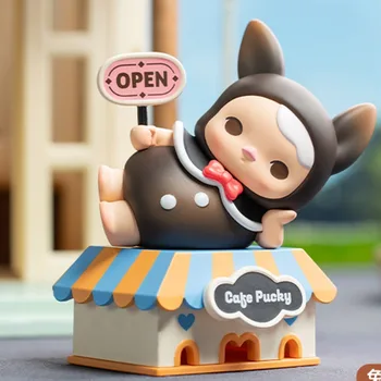 Оригинальная коробка для слепых игрушек серии PUCKY Rabbit Cafe Popmart в стиле Аниме, фигурка Каваи, модель, Подарочная коробка-сюрприз для детей