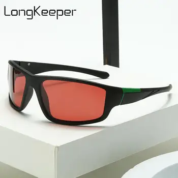 Поляризованные солнцезащитные очки Longkeeper для мужчин с прозрачными линзами, Солнцезащитные очки с поляризацией для мужчин, езда на Велосипеде, Рыбалка, трендовые товары на 2023 год, красные линзы