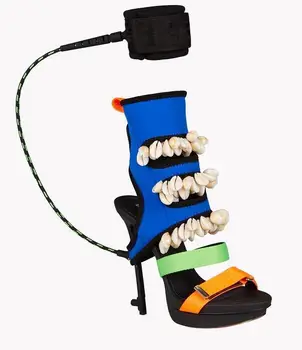 Разноцветные атласные Тканевые Ракушки На платформе Тонкие Высокие сандалии Специального дизайна Модная Обувь для вечеринок