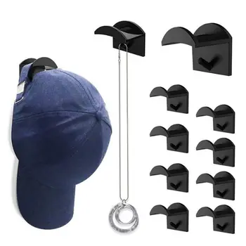 Самоклеящийся для наушников, ожерелье, Пластиковое настенное крепление, стойка для бейсболок, держатель для шляп, стойка для хранения шляп, вешалка для шкафа