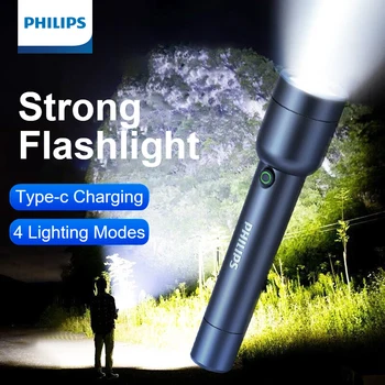 Светодиодный фонарик с USB-аккумулятором 18650, 4 режима освещения, водонепроницаемые фонарики для самообороны на открытом воздухе, для кемпинга