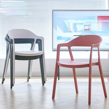 Современное простое Скандинавское кресло для отдыха, Бытовой Пластиковый обеденный стул, Утолщенный стул для макияжа со спинкой, стулья для столовой