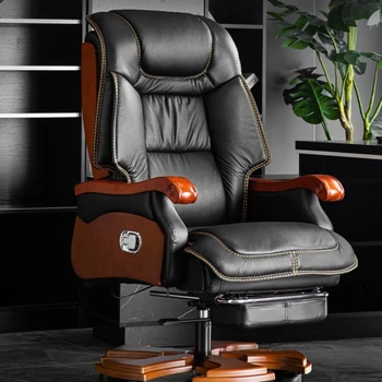 Современные кожаные Роскошные офисные кресла Boss, удобные эргономичные офисные кресла с откидной спинкой, Офисная мебель Sillon WZ50OC