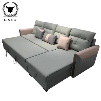 Современный легкий роскошный качественный Раскладной диван-кровать L-образной формы для больших и малых домашних хозяйств по индивидуальному заказу с местом для хранения