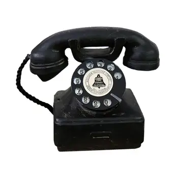 Старомодная модель стационарного телефона, Классический декоративный декор стен, Винтажная статуэтка вращающегося телефона для украшения офиса отеля