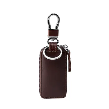 Универсальная кожаная сумка для ключей от автомобиля, кожаная сумка для ключей от автомобиля, кожаная сумка для мужчин и женщин, ретро масляно-восковая кожаная сумка для ключей, чехол для ключей, кошелек для ключей